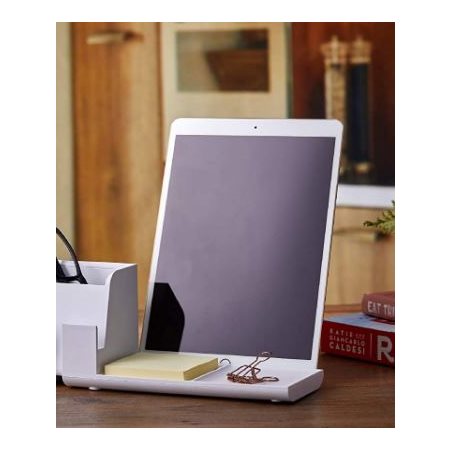 Desktop Organizer with USB Phone Stand white