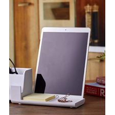 Desktop Organizer with USB Phone Stand white