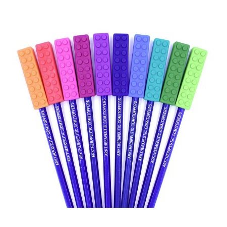 Crayon avec machouille style brique Lego