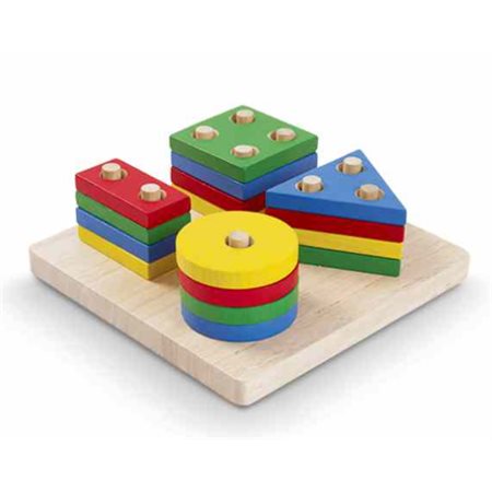 Tableau de tri géométrique en bois