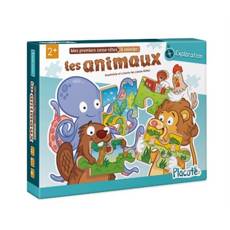 Mes premiers casse-têtes à colorier: les animaux